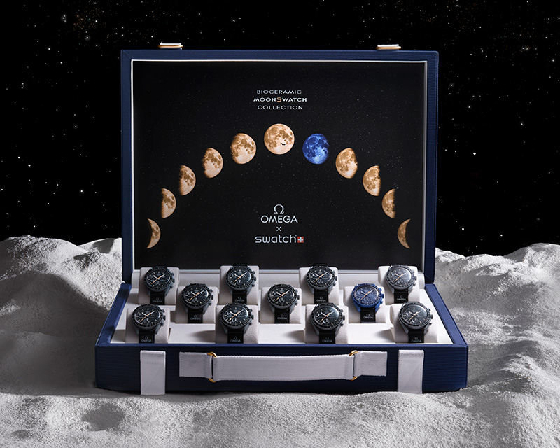 11 个 MoonSwatch Moonshine Gold 旅行箱将在苏富比拍卖行为奥比斯拍卖